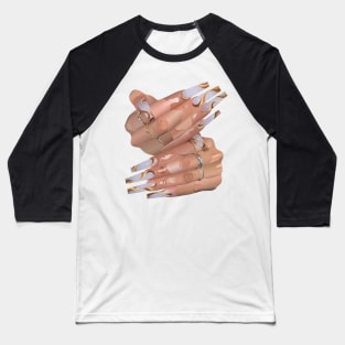 Wavy Acrylic Nails Baseball T-Shirt